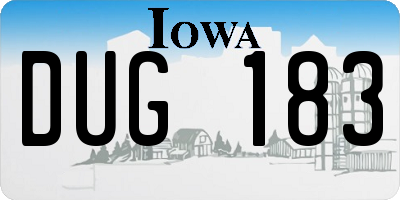 IA license plate DUG183