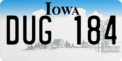 IA license plate DUG184