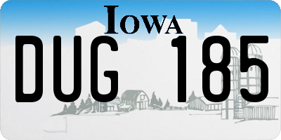 IA license plate DUG185
