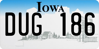 IA license plate DUG186