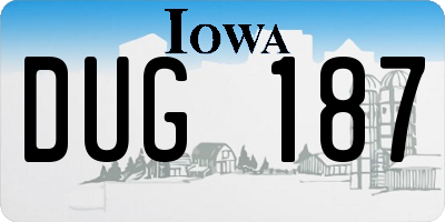 IA license plate DUG187