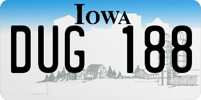 IA license plate DUG188