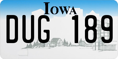 IA license plate DUG189