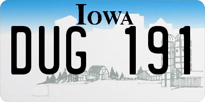IA license plate DUG191
