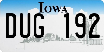 IA license plate DUG192