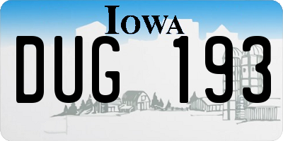IA license plate DUG193