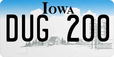 IA license plate DUG200