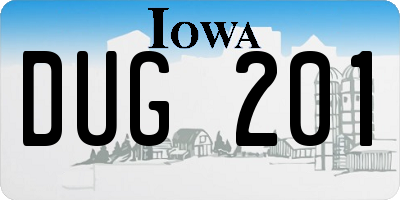 IA license plate DUG201