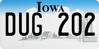 IA license plate DUG202