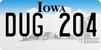 IA license plate DUG204