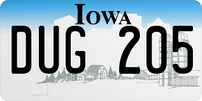 IA license plate DUG205