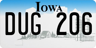 IA license plate DUG206