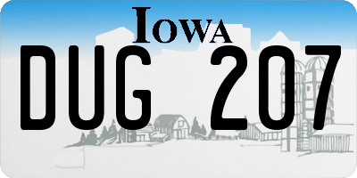 IA license plate DUG207