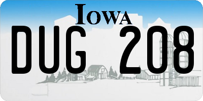 IA license plate DUG208