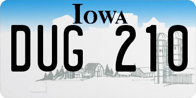 IA license plate DUG210