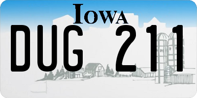 IA license plate DUG211