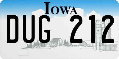 IA license plate DUG212