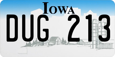 IA license plate DUG213