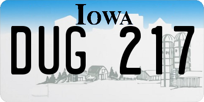 IA license plate DUG217