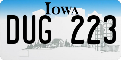 IA license plate DUG223