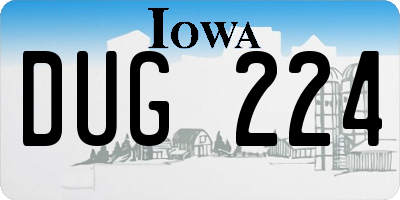 IA license plate DUG224