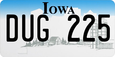 IA license plate DUG225