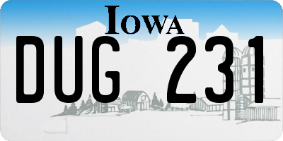 IA license plate DUG231