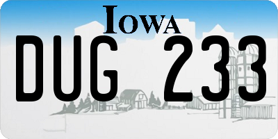IA license plate DUG233