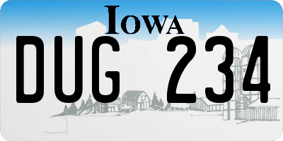 IA license plate DUG234