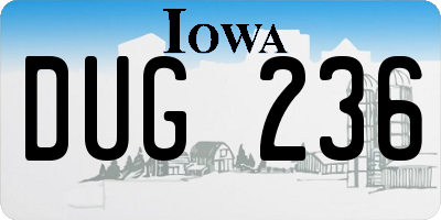 IA license plate DUG236