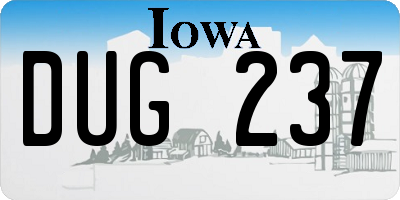 IA license plate DUG237