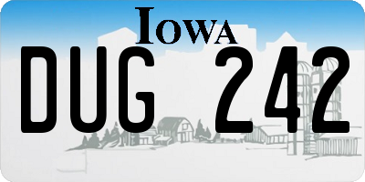 IA license plate DUG242