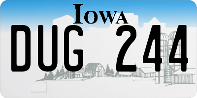 IA license plate DUG244