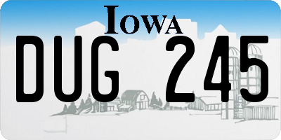 IA license plate DUG245