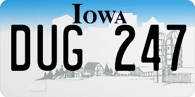 IA license plate DUG247