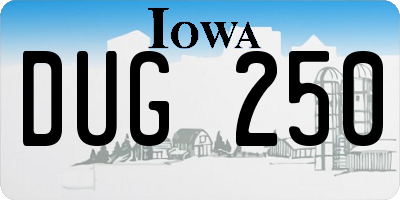 IA license plate DUG250