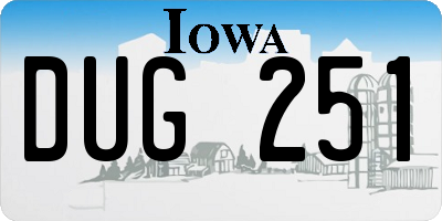 IA license plate DUG251