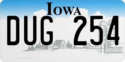 IA license plate DUG254