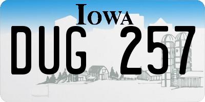 IA license plate DUG257