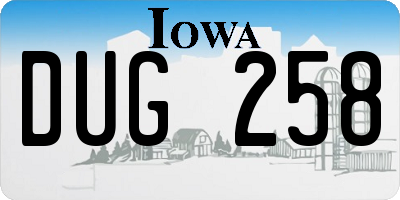 IA license plate DUG258