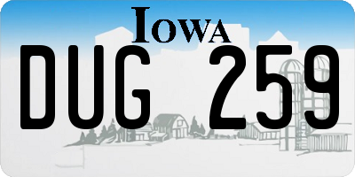 IA license plate DUG259