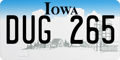 IA license plate DUG265