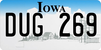 IA license plate DUG269