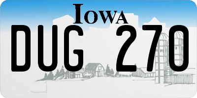 IA license plate DUG270