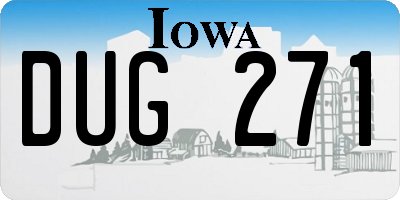 IA license plate DUG271