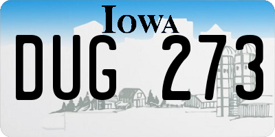 IA license plate DUG273