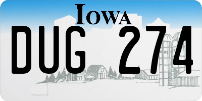 IA license plate DUG274