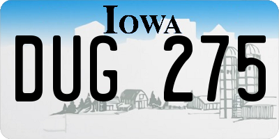 IA license plate DUG275