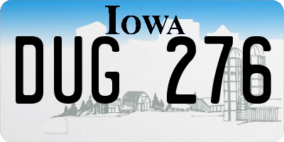 IA license plate DUG276