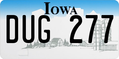 IA license plate DUG277